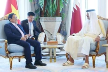 Le Premier ministre Pham Minh Chinh rencontre l'émir du Qatar, Cheikh Tamim ben Hamad Al Thani. Photo : VGP.