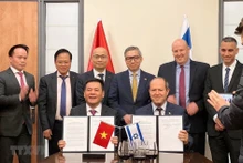 Déclaration sur la conclusion des négociations de l'accord de libre-échange Vietnam-Israël (VIFTA) le 2 avril. Photo : VNA.