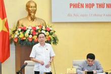 Le Vice-Président permanent de l’Assemblée nationale, Trân Thanh Mân (debout) lors de la session. Photo: quochoi.vn