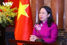 La Vice-Présidente du Vietnam, Vo Thi Anh Xuân, prend la parole. Photo : VOV.