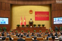 Le secrétaire général du Parti communiste du Vietnam, Tô Lâm, s’exprime lors du sixième Forum national annuel sur le développement des entreprises vietnamiennes de technologies numériques, à Hanoi, le 15 janvier. Photo : VNA.