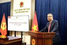 L'ambassadeur du Vietnam Dang Minh Khoi à la célébration du 95e anniversaire du Parti en Russie. Photo : VNA.