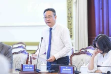 Pham Dut Diem, directeur par intérim du Service des Affaires extérieures de Ho Chi Minh-Ville, prend la parole. Photo: baoquocte