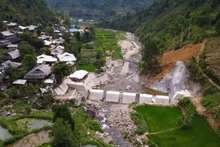 Le premier barrage de Sabo au Vietnam. Photo gracieuseté du bureau de la JICA au Vietnam.