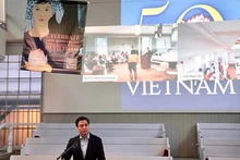 L’ambassadeur Dang Hoang Giang, chef de la Mission permanente du Vietnam auprès des Nations Unies, s'exprime lors de l'événement. Photo : Baoquocte.