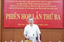Le secrétaire général du Parti communiste du Vietnam Tô Lâm, chef du Comité directeur national, préside la réunion. Photo : VNA.