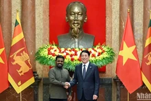 Le président vietnamien Luong Cuong (droite) et le président sri-lankais Anura Kumara Dissanayaka. Photo : NDEL.