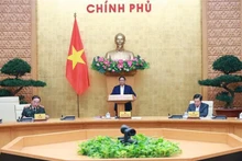 Le Premier ministre Pham Minh Chinh lors de la réunion. Photo : VNA.