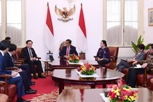 Le président de l’Assemblée nationale Vuong Dinh Hue rencontre le président indonésie Joko Widodo. Photo : VNA.