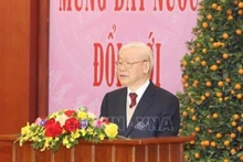 Le Secrétaire général du Parti, Nguyên Phu Trong, lors de l'événement, à Hanoi, le 19 janvier. Photo : VNA.