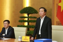 Le Vice-Premier ministre Trân Hông Hà (debout) à la réunion. Photo : VNA.
