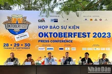 Lors d’un point presse organisé le 29 août à Hanoi. Photo: NDEL