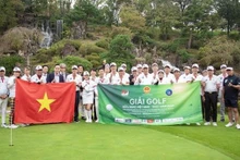 Des participants au tournoi d'amitié de golf Vietnam-Japon 2023. Photo: VNA