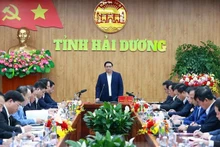 Le Premier ministre Pham Minh Chinh, à Hai Duong, le 16 mars. Photo : VNA. 