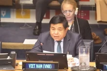  Le ministre du Plan et de l'Investissement, Nguyen Chi Dung, au forum politique de haut niveau pour le développement durable, le 14 juillet à New York. Photo: VNA