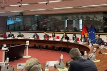 Vue de la 4e réunion du Comité mixte Vietnam - UE sur la mise en œuvre de l’Accord-cadre global de partenariat et de coopération entre l’UE et le Vietnam. Photo : VNA.