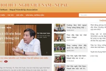 Interface du site web de l'Association d'amitié Vietnam - Népal. Photo: capture d'écran