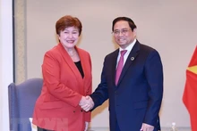 Le Premier ministre vietnamien, Pham Minh Chinh, et la directrice générale du FMI Kristalina Georgieva. Photo,: VNA.