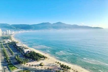 La plage de My Khe vue du ciel. Photo: Instagram