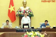 Le président de l'Assemblée nationale Trân Thanh Mân s'exprime lors de l'ouverture de la 34e réunion du Comité permanent de l’Assemblée nationale. Photo: VNA.