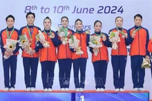 Le Vietnam en tête du classement à la 9e édition des Championnats d’Asie de gymnastique aérobic. Photo : VNA.