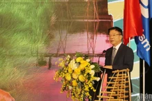 Le vice-Premier ministre Lê Thành Long prend la parole lors de la première Conférence internationale sur le tourisme rural. Photo: NDEL