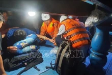 Des médecins donnent des premiers secours à la victime. Photo: VNA 