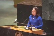 La Vice-Présidente Vo Thi Anh Xuân s'exprime lors de la 68e session de la Commission de la condition de la femme du Conseil économique et social de l'ONU (ECOSOC). Photo : VNA.