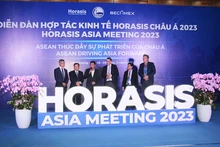 Lors du Forum de coopération économique Horasis Asie 2023. Photo: BTC