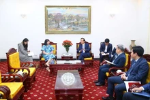 Le ministre du Travail, des Invalides et des Affaires sociales, Dao Ngoc Dung, reçoit mardi l’ambassadrice de Roumanie au Vietnam, Cristina Romila. Photo: VNA
