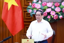 Le Premier ministrre Pham Minh Chinh à la réunion. Photo : VNA.