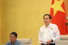 Le président de l'Assemblée nationale (AN) du Vietnam, Tran Thanh Man, prend la parole. Photo: VNA