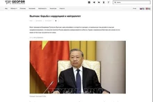 Capture d’écran de l’article "Vietnam : lutte contre la corruption et neutralité" paru sur geofor.ru./VNA.