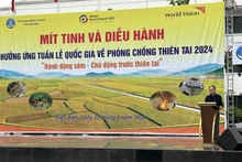 Cérémonie de lancement du rassemblement et du défilé en écho à la Semaine nationale de la prévention et de la lutte contre les catastrophes naturelles 2024, le 22 mai dans la ville de Diên Biên Phu, province de Diên Biên (au nord). Photo: thoidai.