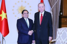 Le PM vietnamien Pham Minh Chinh (à gauche) et le Président turc, Recep Tayyip Erdoğan, le 29 novembre à Ankara. Photo : VNA.