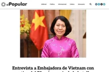 L'interview de l'ambassadrice Ngo Minh Nguyet également publiée par El Popular, l'organe officiel du Parti communiste uruguayen. Photo : VNA