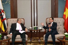 Le ministre vietnamien des Affaires étrangères Bui Thanh Son (droite) et le deuxième ministre des Affaires étrangères du Brunei, Dato Pehin Erywan Yusof. Photo : VNA