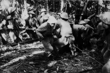 Les artilleurs de l’Armée populaire vietnamienne ont courageusement surmonté toutes les difficultés pour acheminer des canons, pesant chacun des dizaines de tonnes, aux champs de bataille de Diên Biên Phu, contribuant de manière importante à la victoire finale de la campagne. Photo d'archives : VNA.
