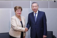 Le secrétaire général du Parti communiste du Vietnam (PCV) et président vietnamien, Tô Lâm, et la directrice générale du FMI, Kristalina Georgieva. Photo : VNA.