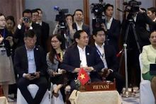 Le ministre vietnamien des Affaires étrangères Bùi Thanh Son, lors de la réunion. Photo : VNA.