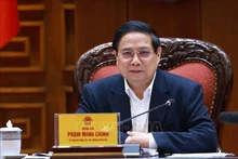 Le Premier ministre Pham Minh Chinh lors de la conférence de la permance du Comité du Parti du gouvernement, à Hanoi, le 9 mars. Photo : VNA. 