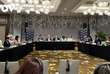 Vue générale de la conférence de presse pour annoncer la visite d’une haute délégation commerciale américaine au Vietnam, le 18 mars à Hanoï. Photo: VOV.
