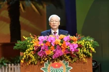 Le Secrétaire général du PCV, Nguyên Phu Trong, s’adresse au 8e Congrès national de l'Association des Agriculteurs vietnamiens, le 26 décembre à Hanoi. Photo : NDEL.
