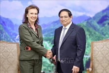 Le PM vietnamien Pham Minh Chinh (à droite) et la ministre argentine des Affaires étrangères, du Commerce extérieur et des affaires religieuses, Diana Elena Mondino, le 20 mars à Hanoi. Photo : VNA.