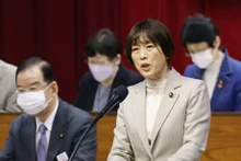 La nouvelle Présidente du Parti communiste japonais Tamura Tomoko. Photo : Kyodo/The Japan Times.
