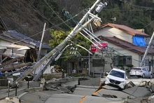 Des dégâts causés par le séisme dans la préfecture d'Ishikawa (Japon), le 5 janvier 2024. Photo : Kyodo.