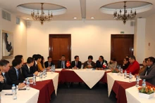La réunion entre la délégation de la province de Lao Cai et le secrétaire général du Parti travailliste (PT) du Mexique, Alberto Anaya Gutierrez. Photo : VNA.