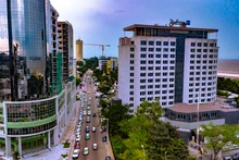 Vue d'en haut de la capitale de la République du Congo, Brazzaville.