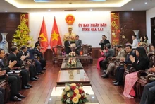 Rencontre entre les autorités de Gia Lai et de Champasak. Photo : NDEL.