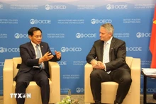Le ministre ministre vietnamien des Affaires étrangères Bui Thanh Son (à gauche) et le secrétaire général de l’OCDE, Mathias Cormann. Photo : VNA.